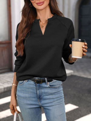 cream sweatshirt with pullover and geometric