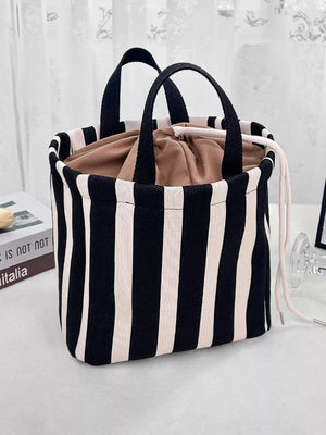 Style C Striped Drawstring Medium Handbag