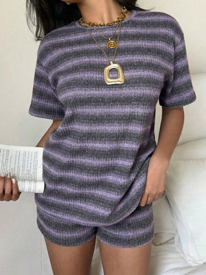 modern lounge set in Blue with crew neck