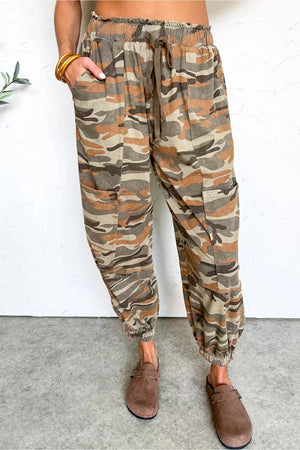 Camouflage Printed Drawstring Jogger Pants