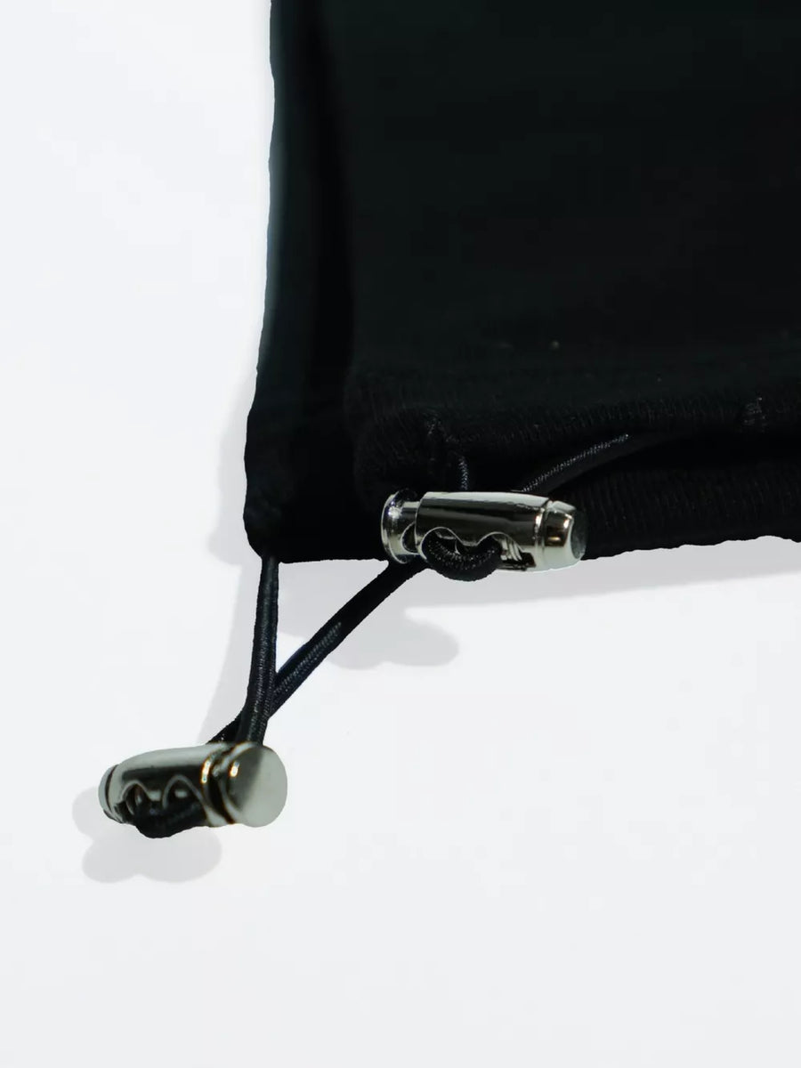 Men S Drawstring Wide Leg Pants in Black