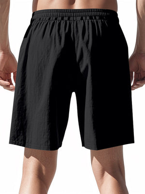 Men's Full Size Drawstring Shorts With Pockets Plus Size in Earthy Yellow with drawstring waist