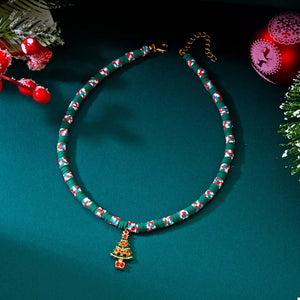 18K Gold-Plated, Zinc alloy, Polymer clay Care instructions: Avoid wearing durin necklace in forest green with straight