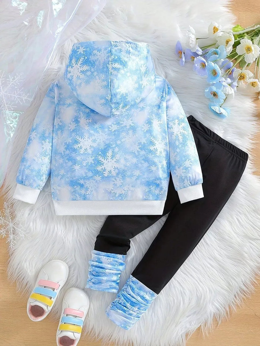 Children's Snowflake Hoodie And Leggings Set option 6