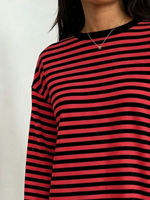 Sky Blue t-shirt with hip-length and pullover