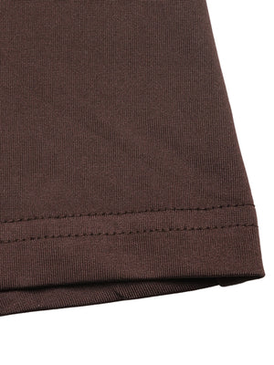 Coffee Brown A-line maxi dress with square neck