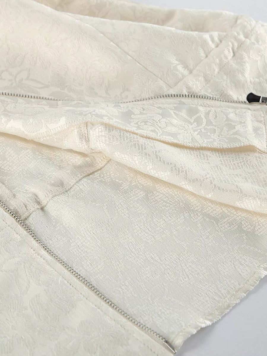 Jacquard Bomber Jacket With Drawstring Waist option 9