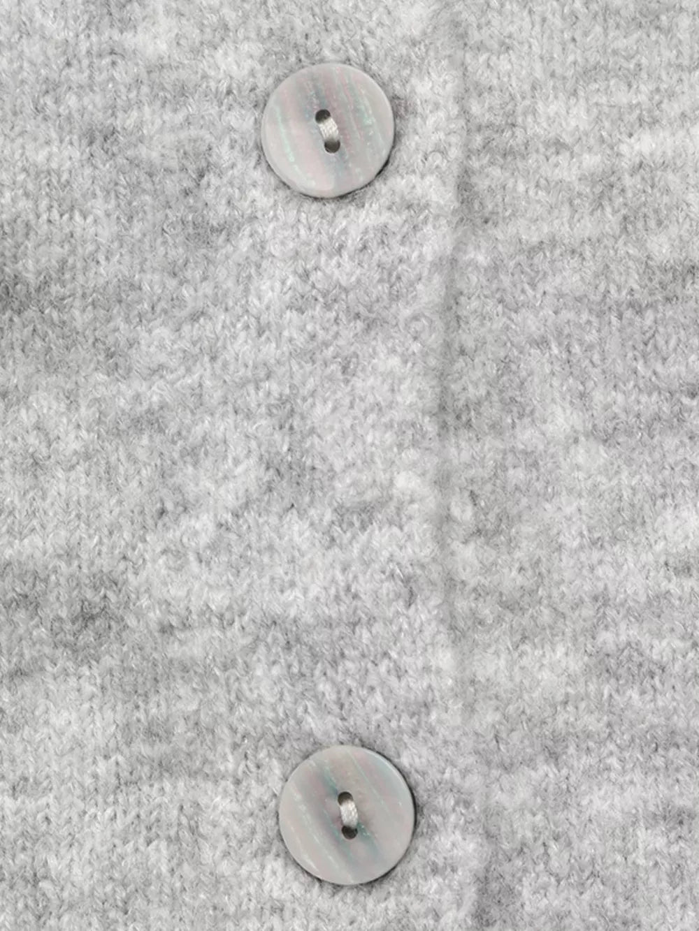 cardigan in Gray/white with crew neck and long sleeve