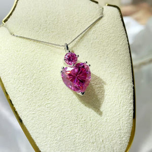 Platinum-Plated,925 sterling silver,Moissanite Carat weight: 5 necklace in silver with straight silhouette