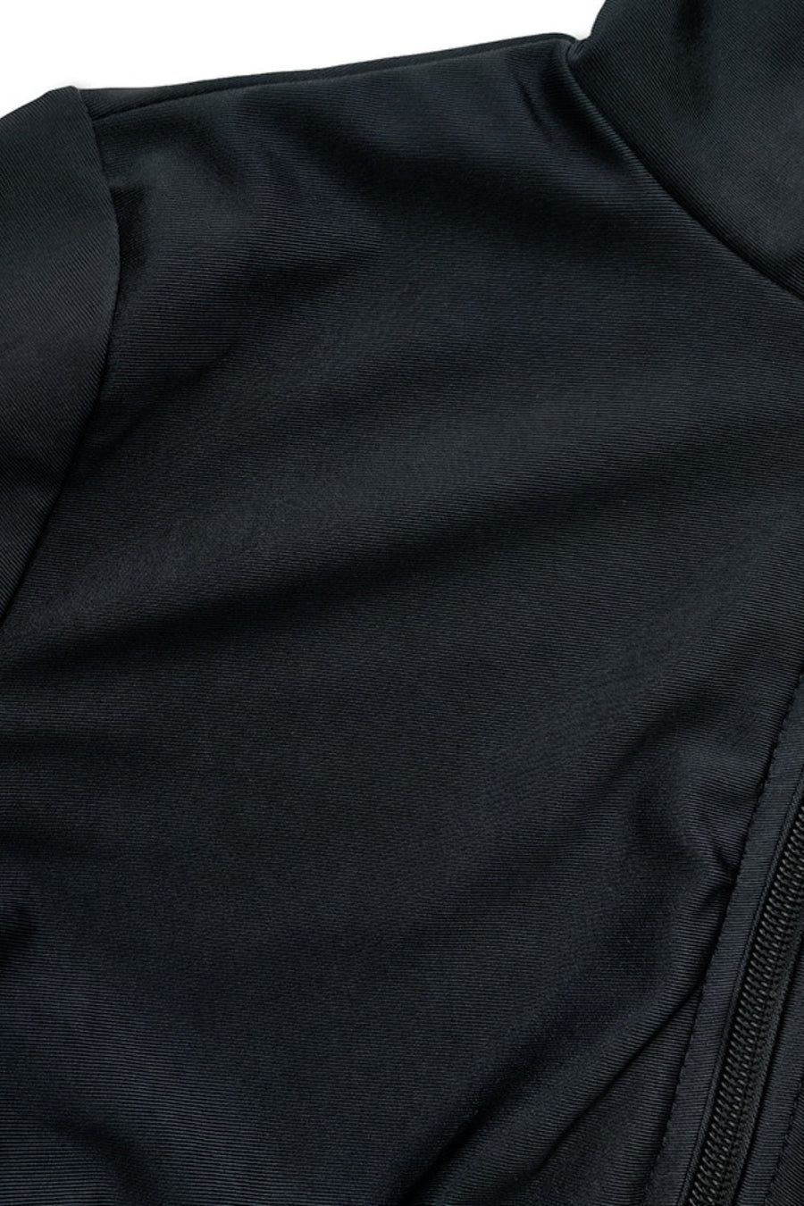 Black sporty legging swimsuit with zip detail