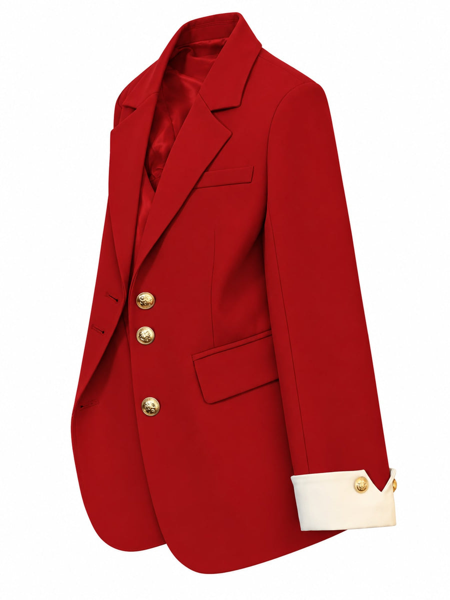 classic blazer in Red with notch lapel
