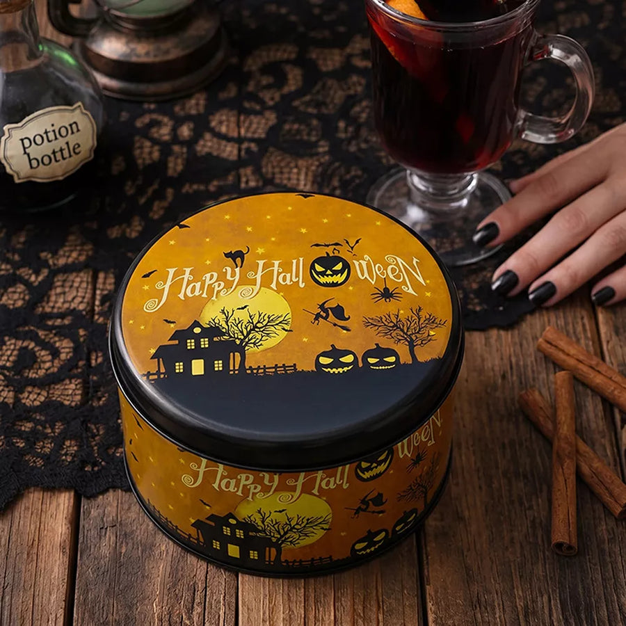 golden yellow Tin with 5.5 inches and removable lid