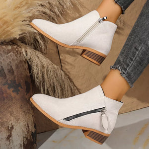boots in Sky Blue with point toe and ankle-length