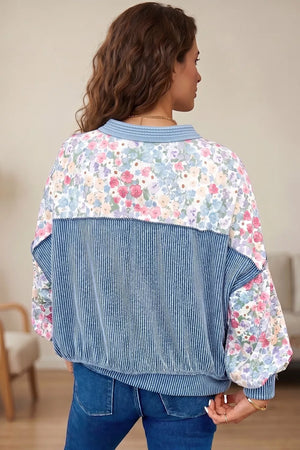 Multicolour Floral Print Round Neck Shift Top in this colorway