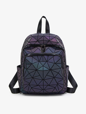 backpack featuring geometric in teal with PVC Imported Size &amp texture