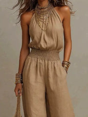 jumpsuit in Green with pocketed and full-length