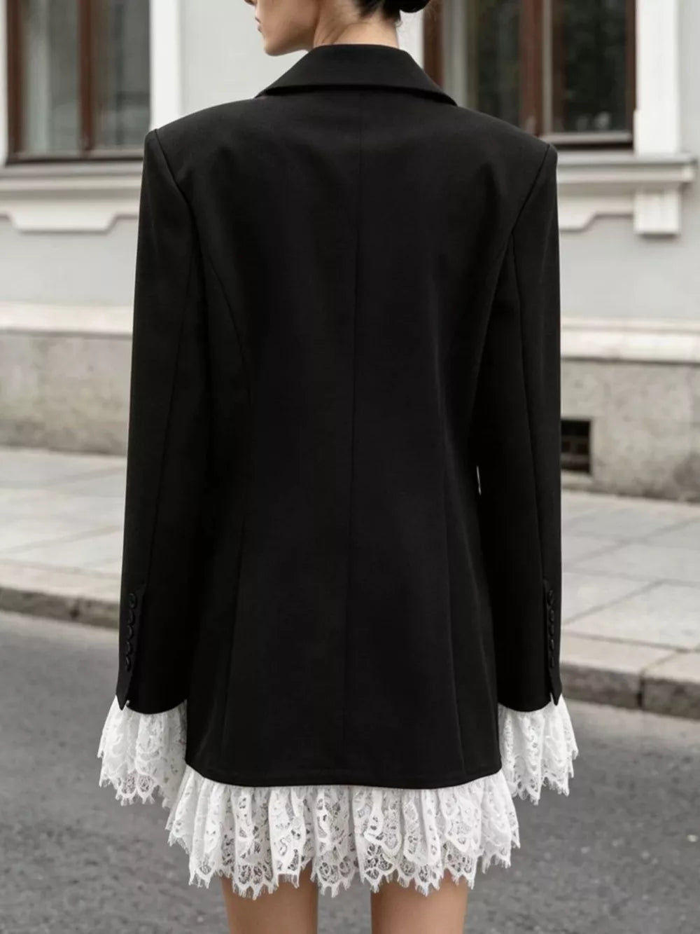 romantic blazer in ivory with notch lapel