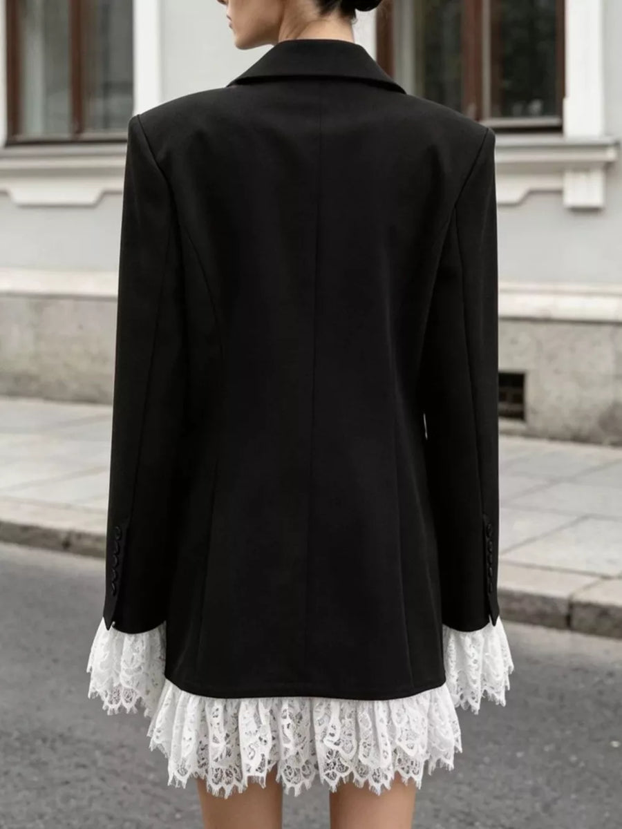 romantic blazer in ivory with notch lapel