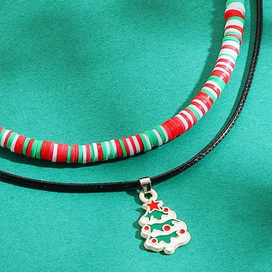 black necklace with choker length and hook-and-eye