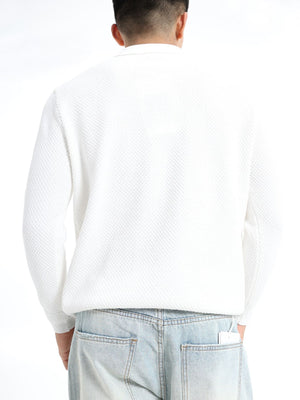 pullover sweater in Light Gray with plus-size and hip-length