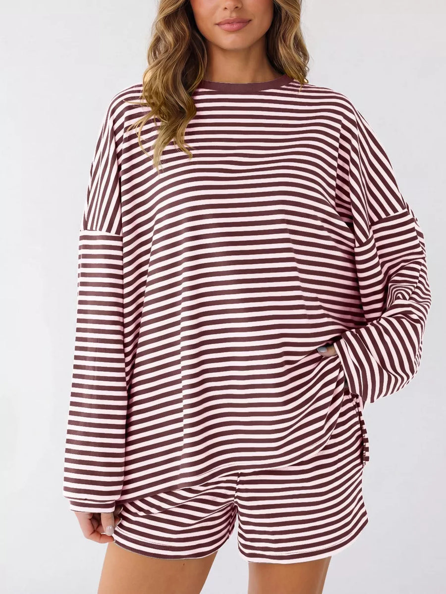 lounge set featuring striped in Yellow with 95% viscose, 5% elastane Care instructions: Machine wash cold texture