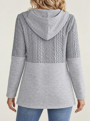Polyester Care instructions: Hand wash cold zip hoodie in Gray with relaxed silhouette