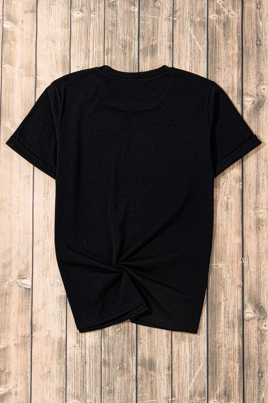 black t-shirt with hip-length and pullover