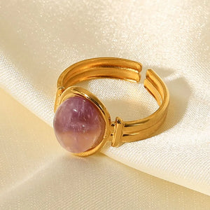 ring featuring striped in Lilac with Tiger' texture