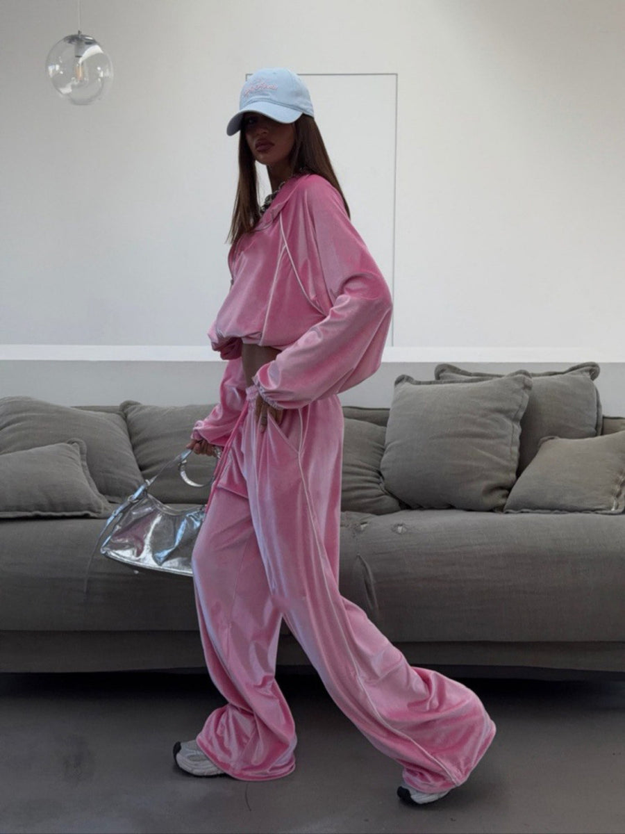 100% polyester Care instructions: Machine wash cold pajama set in Blue with relaxed silhouette