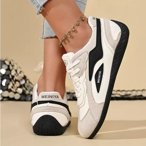 Round Toe Lace Up Sneakers in Yellow