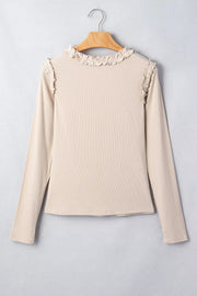 ivory blouse with stretch and long sleeve