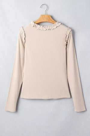 ivory blouse with stretch and long sleeve