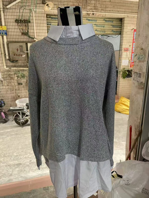 100% polyester Care instructions: Machine wash cold pullover sweater in Lilac with relaxed silhouette