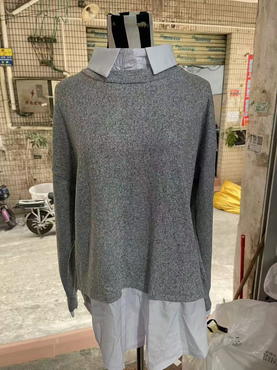100% polyester Care instructions: Machine wash cold pullover sweater in Lilac with relaxed silhouette