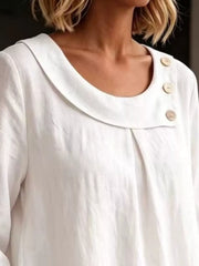 classic blouse in White with peter pan collar