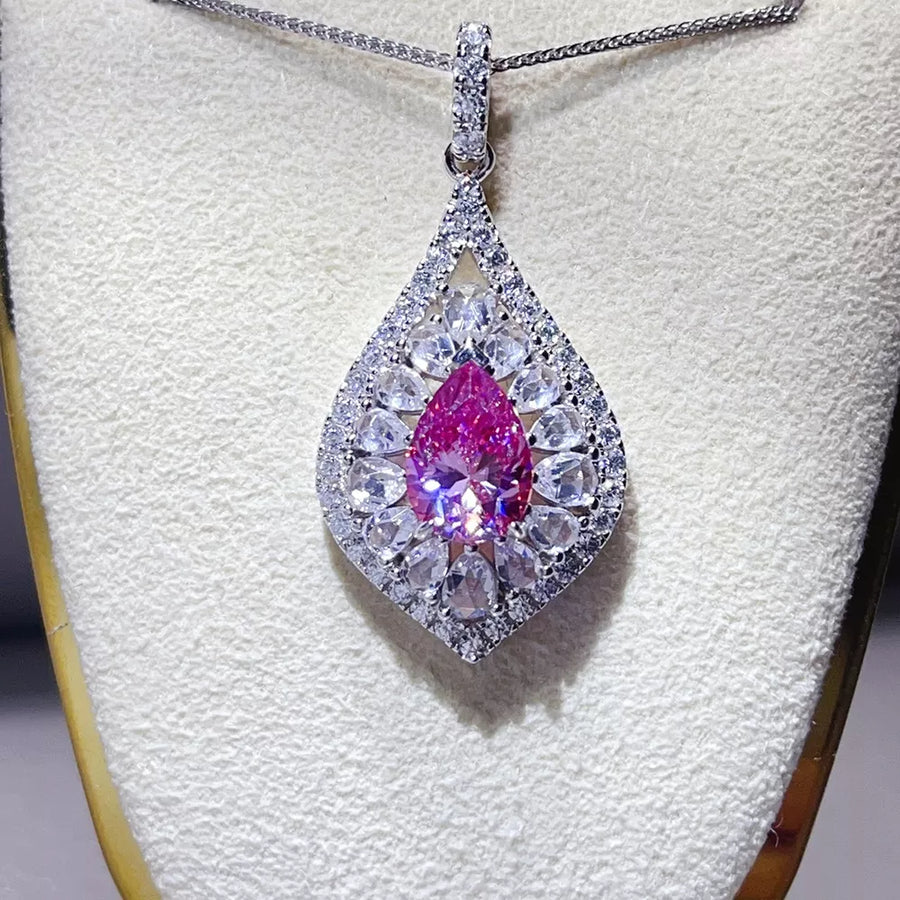 0.5 Carat Sterling Silver Teardrop Moissanite Necklace option 3