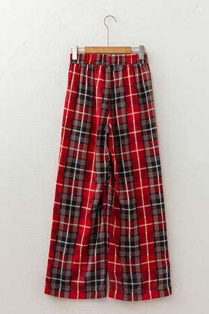 pants featuring plaid in gray with 100% polyester Care instructions: Machine wash cold texture