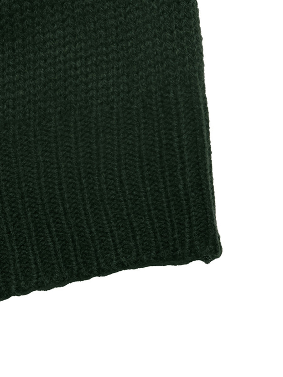 forest green regular pullover sweater with crew neck