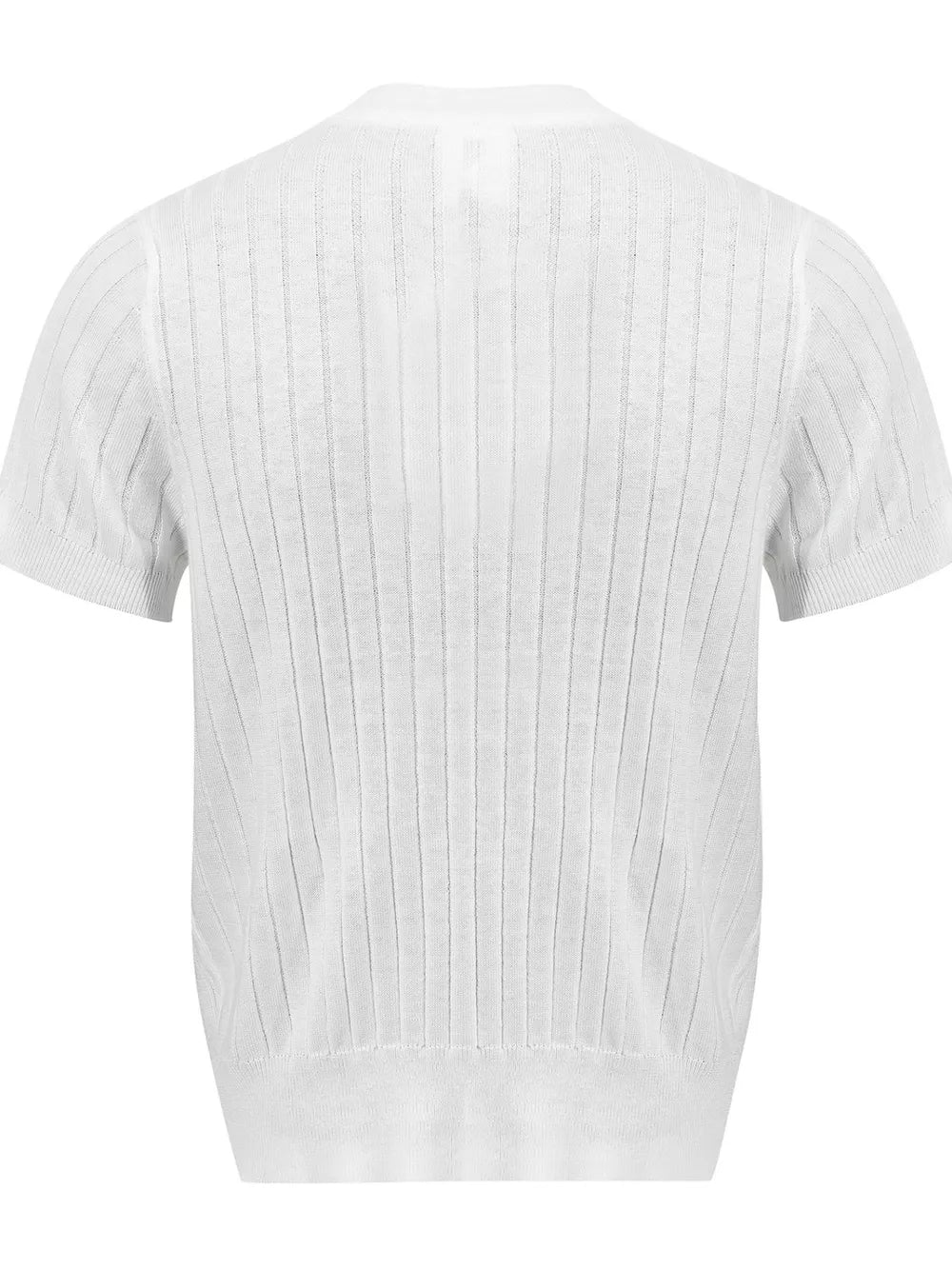 Men's Short Sleeve Ribbed Henley Top in White