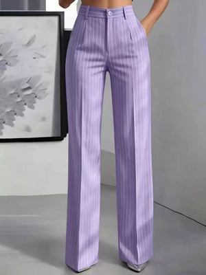 100% polyester Care instructions: Machine wash cold wide-leg pants in Light Yellow with flared silhouette