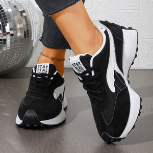 sneakers in Khaki with leopard-print and round toe
