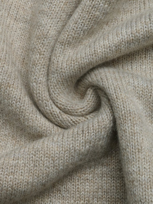 taupe relaxed crewneck sweater with crew neck