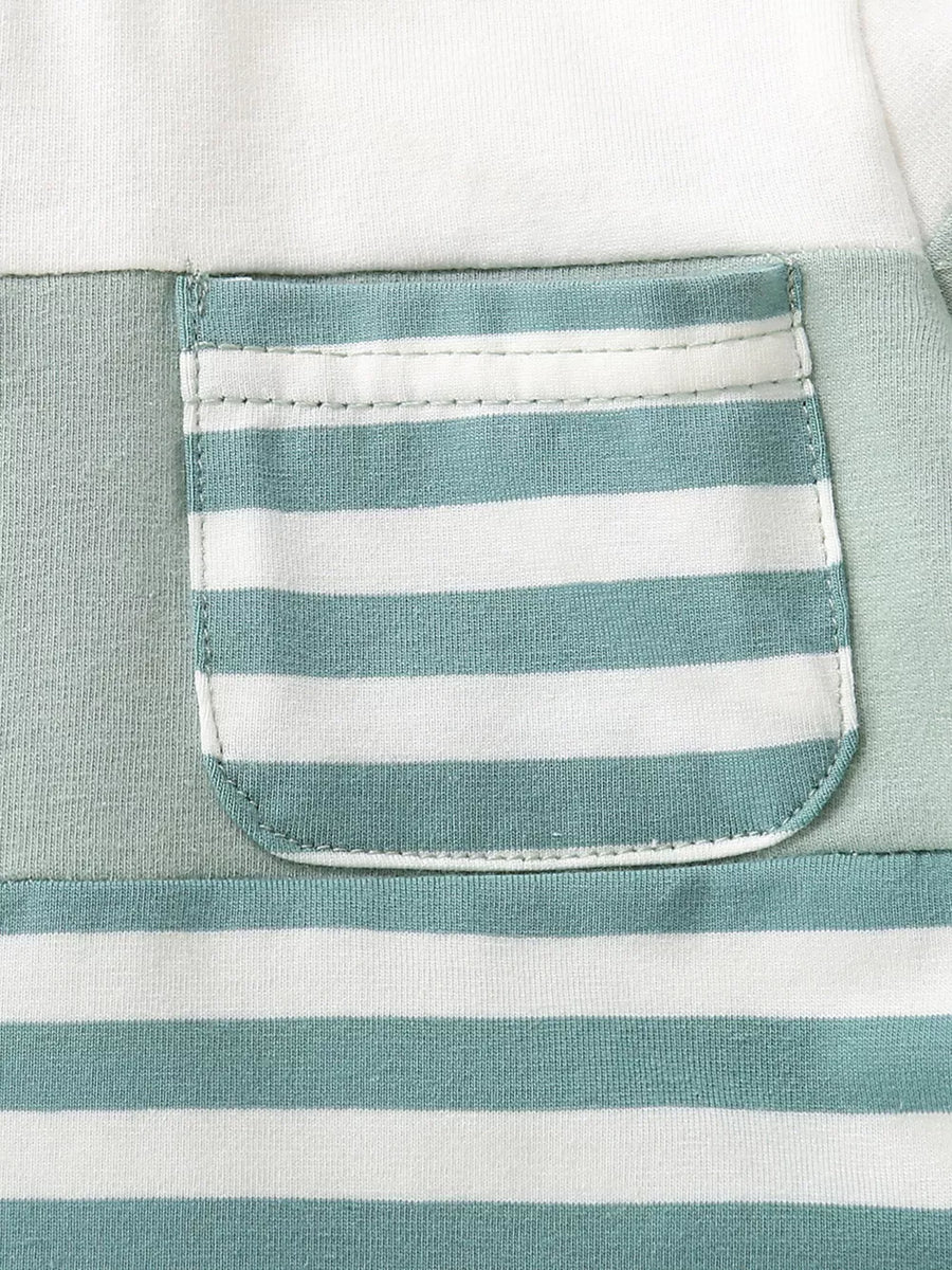 Children's Striped T-shirt And Shorts Set option 14