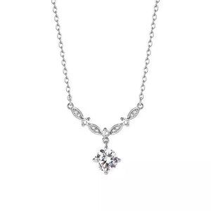925 Sterling Silver Zircon Pendant Necklace in Silver
