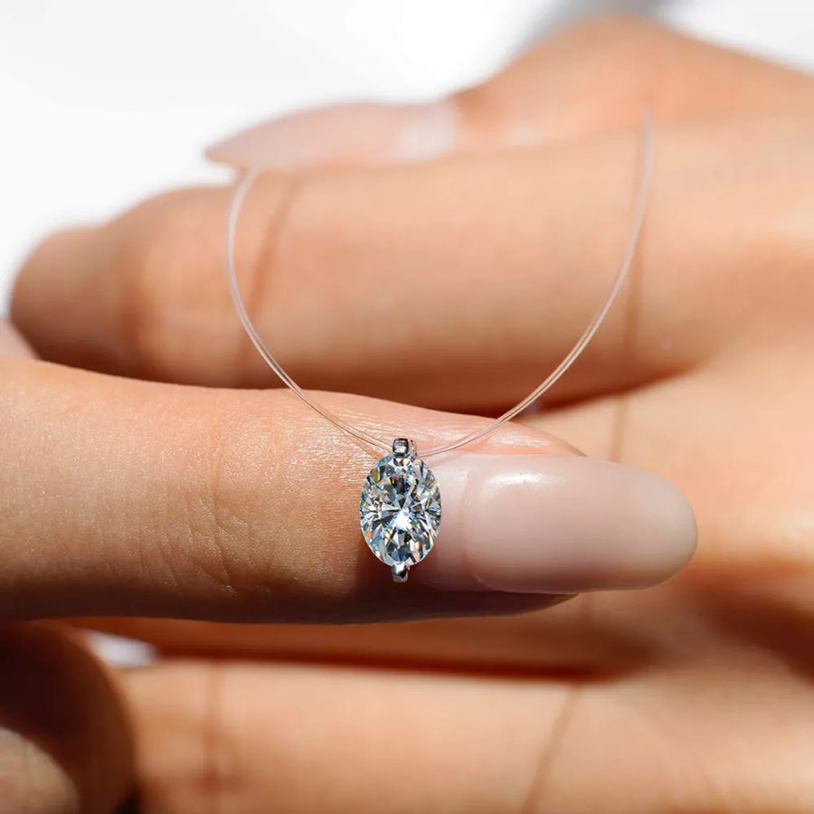 0.3 Carat Moissanite 925 Sterling Silver Pendant Necklace in Silver with moissanite stone