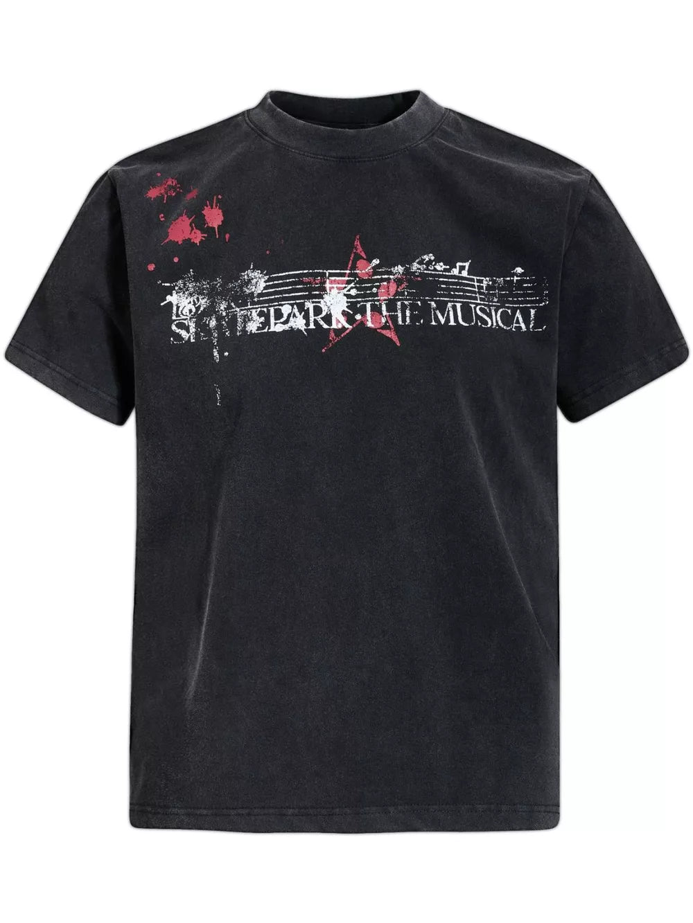 Black Crew-neck Graphic Short-sleeve Top