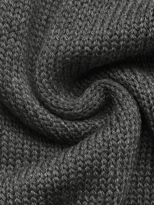 crewneck sweater in charcoal with contrast trim and hip-length