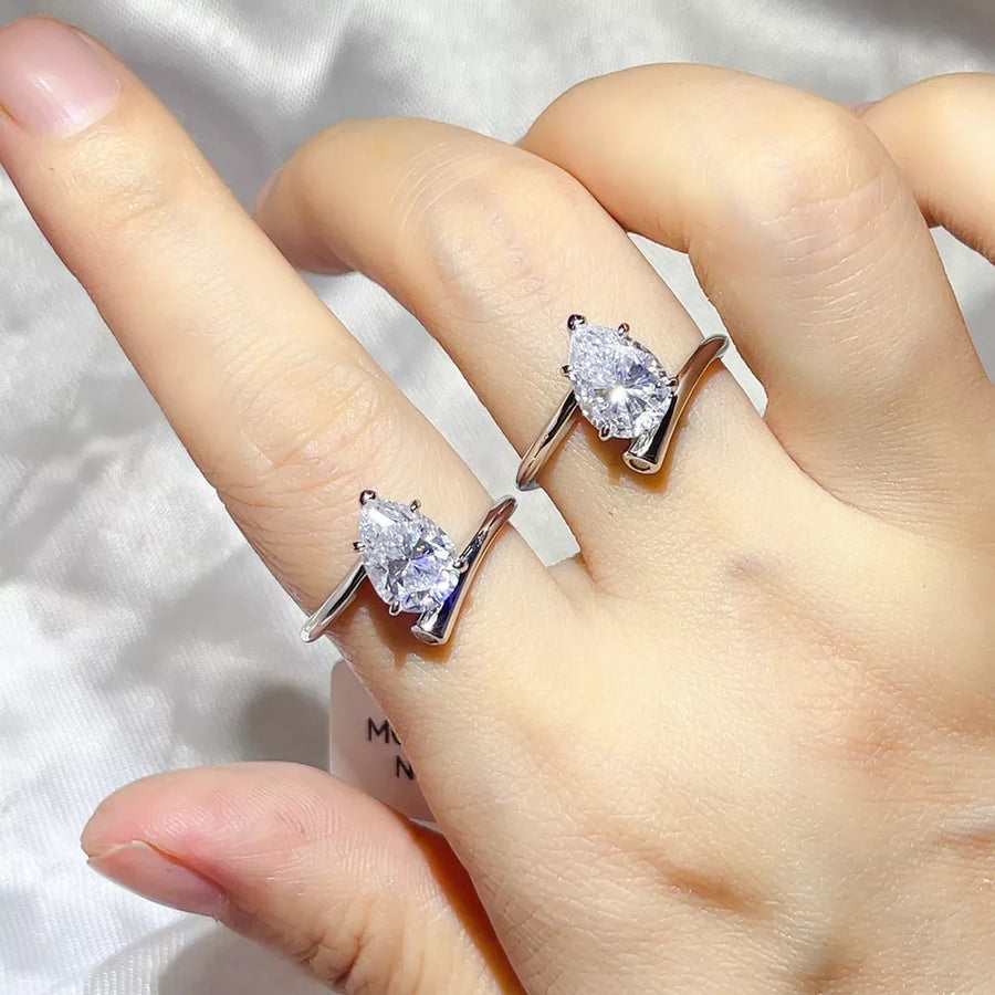 0.3 Carat Solitaire Moissanite Wrap Sterling Silver Ring option 4