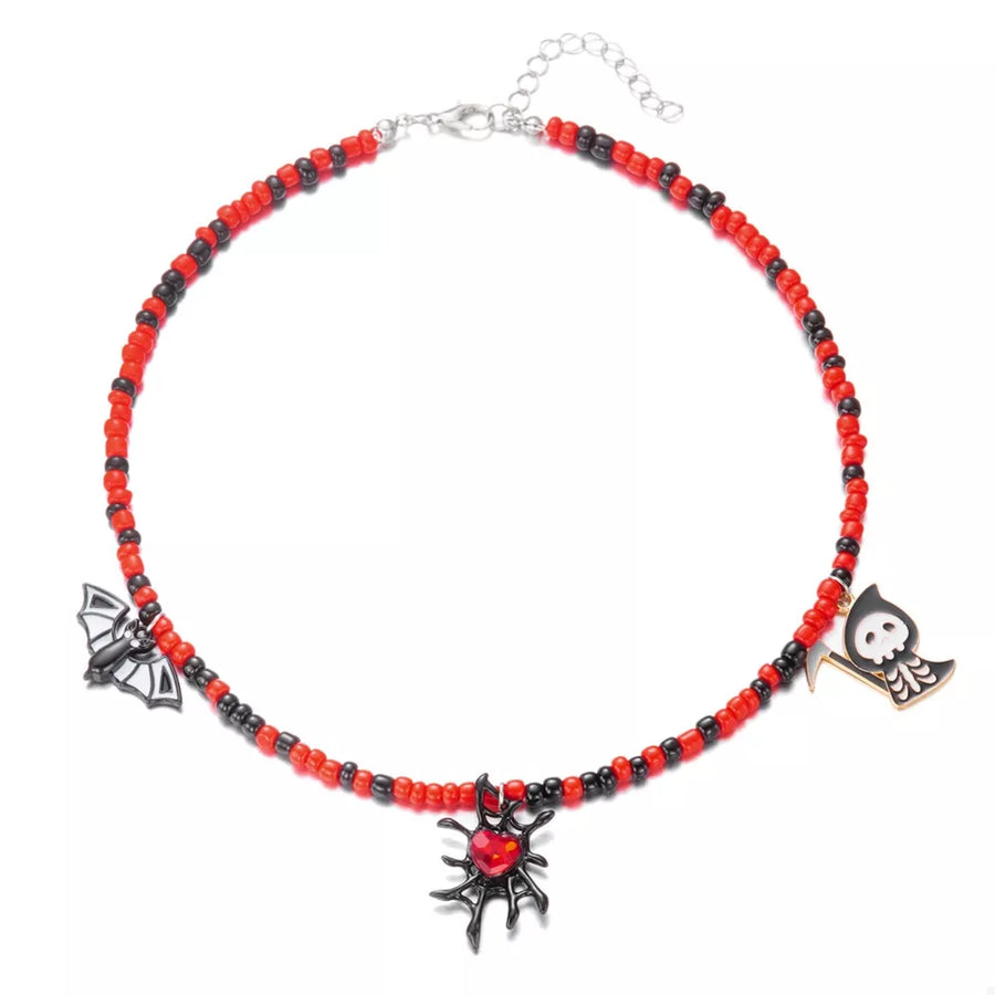 necklace featuring color-block in black with Resin, Zinc alloy, Rice beads Care instructions: Avoid wearing during exercise