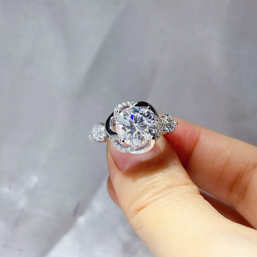 Silver with 3 Carat 925 Sterling Silver Ring in Silver